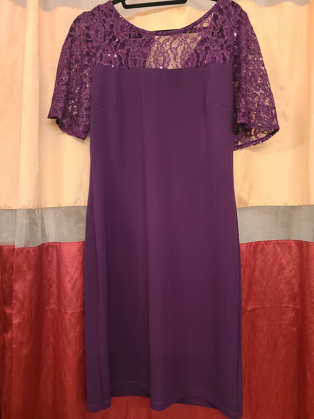 Purple Lace Yoke Women's Dress